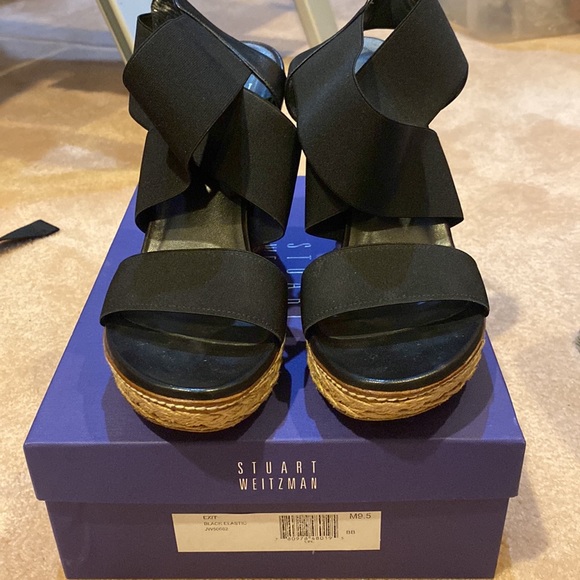 Stuart Weitzman Black Elastic Espadrilles Size 9.5 - Picture 5 of 5